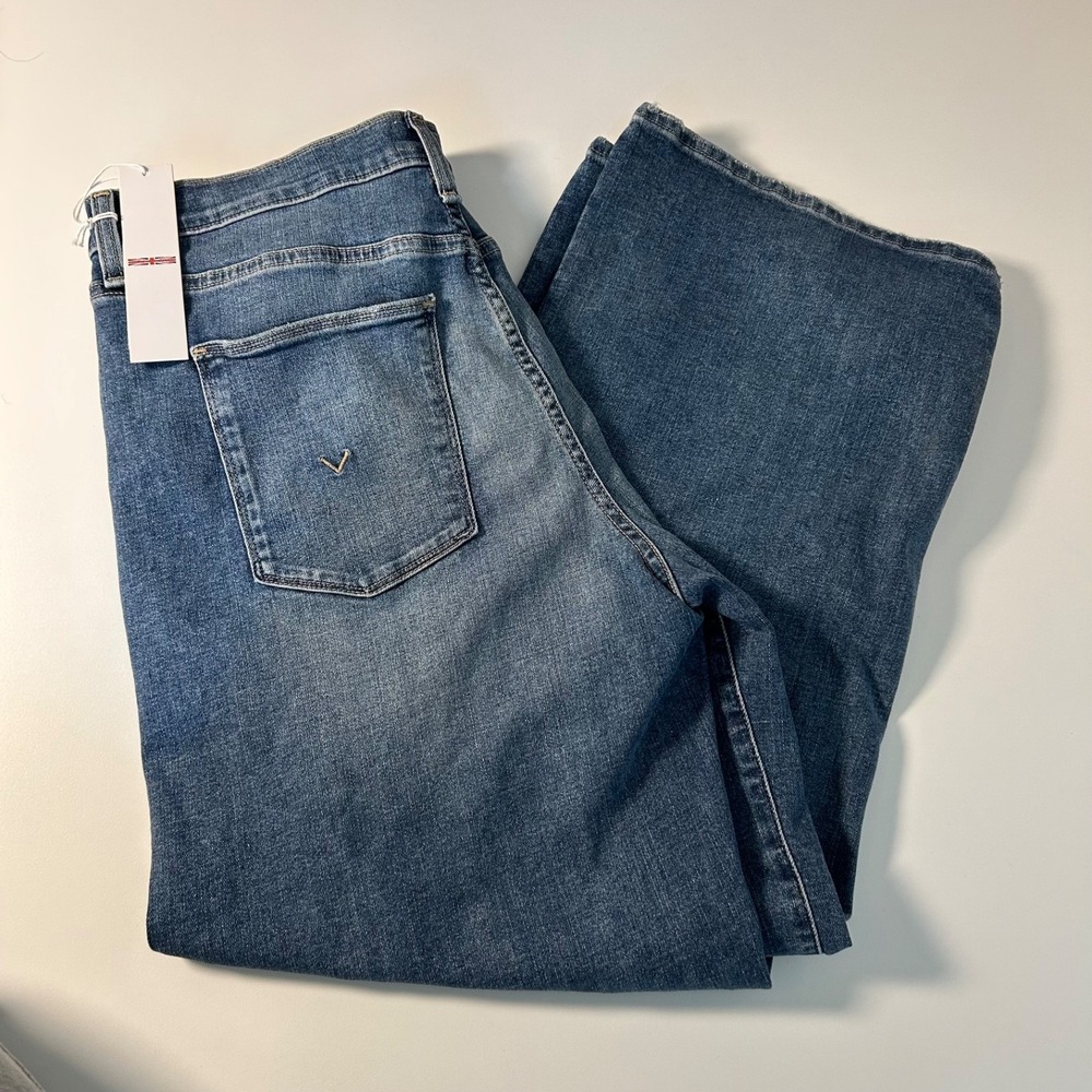 NWT Hudson "rosalie" highrise wide leg women's denim jeans medium wash size 33.